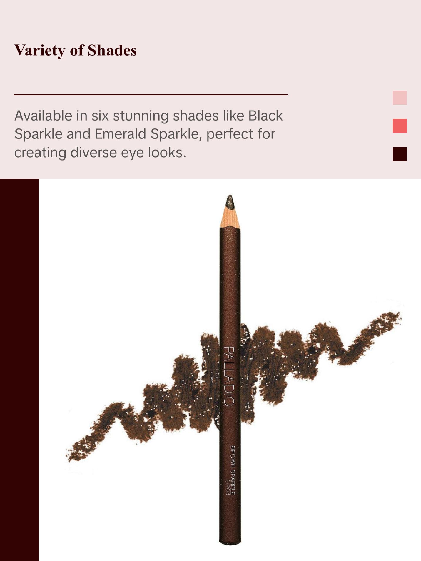 Palladio Glitter Eyeliner Pencil - Makeup Nourishing Tool for Glitter Finish