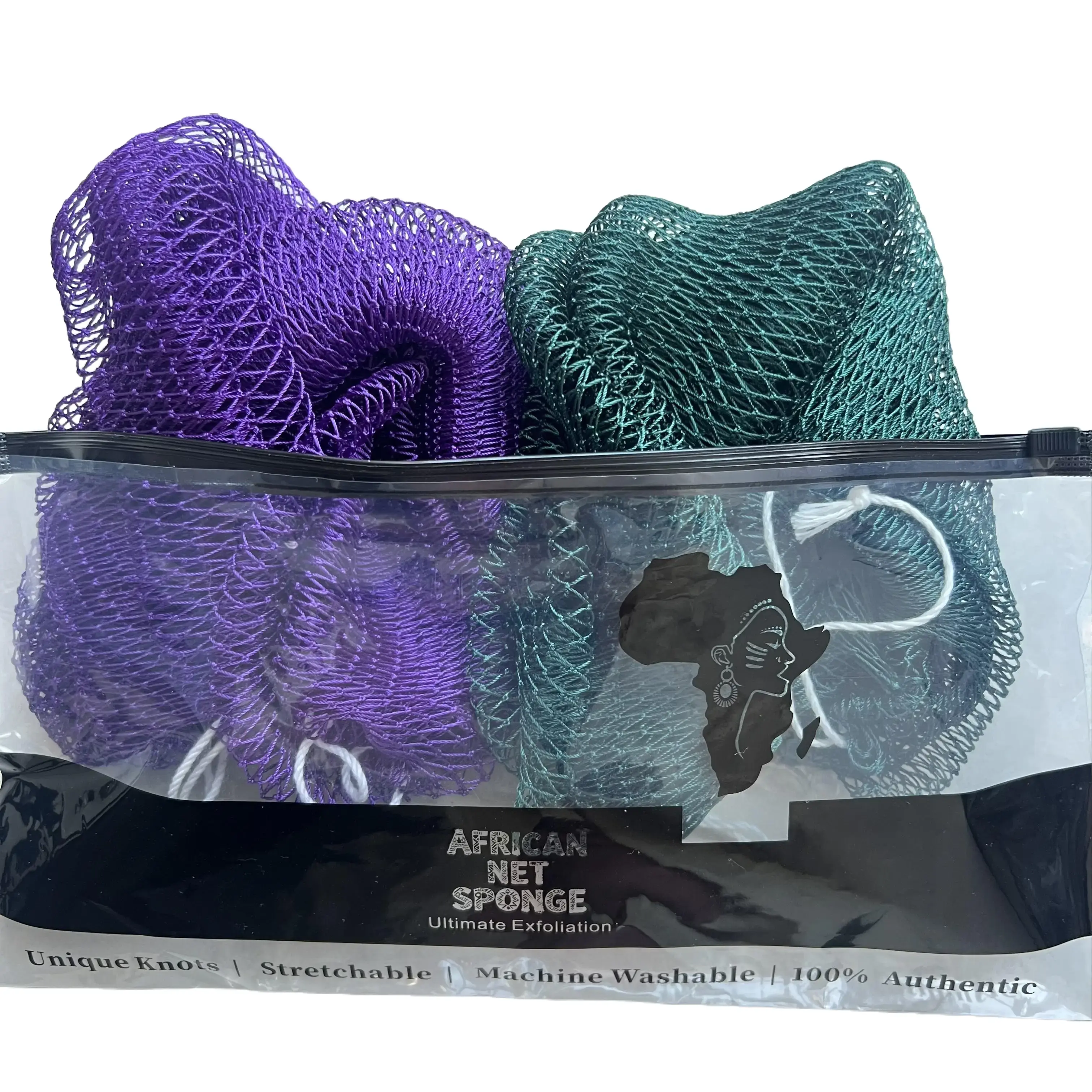 African Net Sponge Authentic, Shower Loofah Exfoliating Bath Sponge, Body Scrubber for Women and Men Daily Use Body Care, Travel Portable Bath summervibes