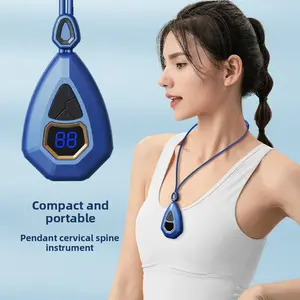 Portable Neck Massager, 4 Modes Smart Pulse Neck Relaxer, Lightweight Wearable Neck Pain Relief for Home Office Travel