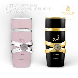 Lattafa Perfumes Yara For Women + Asad For Men 100ml EDP (3.4oz) - Bundle and Save! Couples Gift Set Bundle fragrance