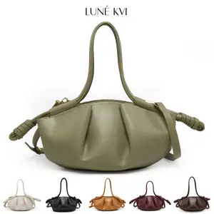 LUNÉ KVI New Fashion Handheld Shoulder Bag for Women – High-Quality Paseo Pleated Cloud Dumpling Bag, Niche Unique Design Handbag, Commuter Versatile Crossbody Bag, Elegant Women's Tote