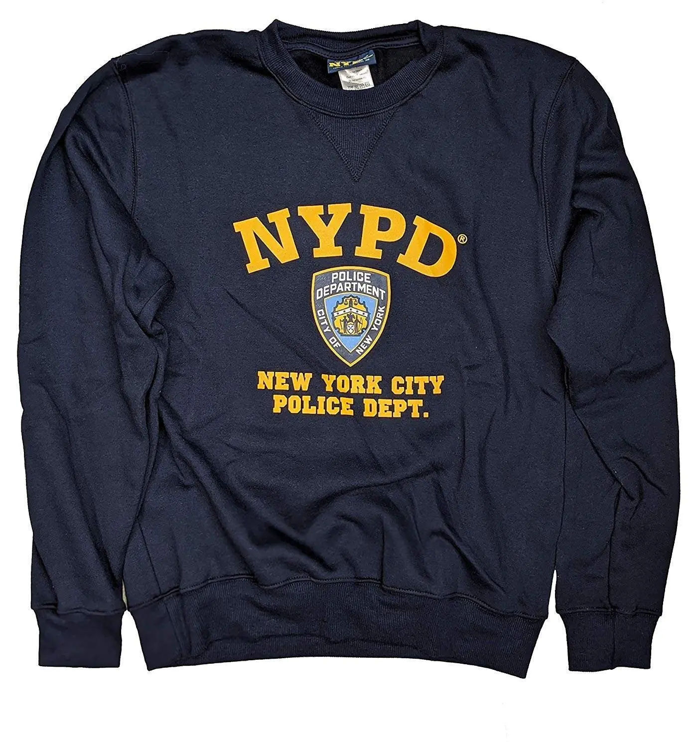 NYPD Mens Sweatshirt Offically Licensed Crewneck Navy Blue