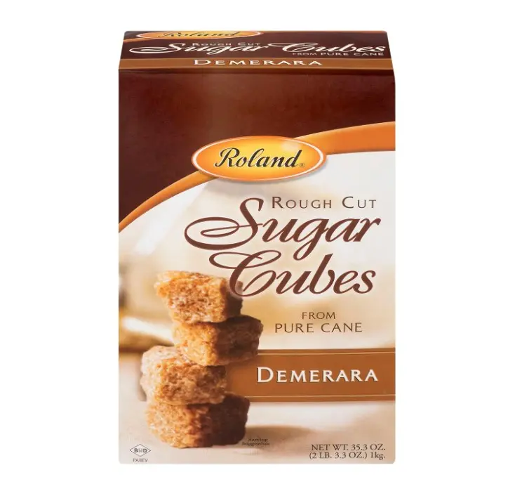 Roland Foods Demerara Rough Cut Brown Sugar Cubes, Sugar in the Raw, 35.2 Oz