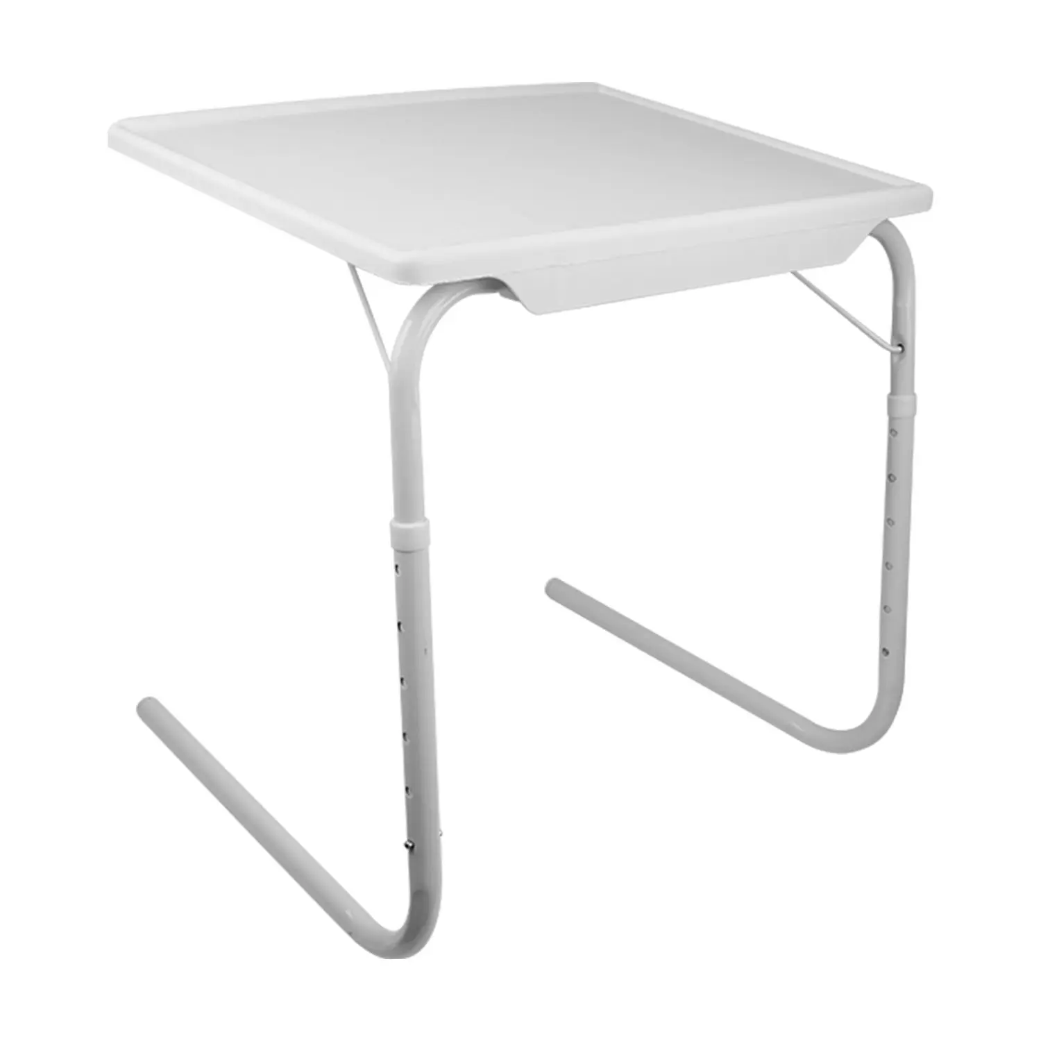 Adjustable Foldable TV Tray Table – 18-in-1 Portable Laptop Desk & Eating Tray for Sofa, Bed & Couch | 6 Heights & 3 Tilt Angles, Open L-Shaped Base Space Saver
