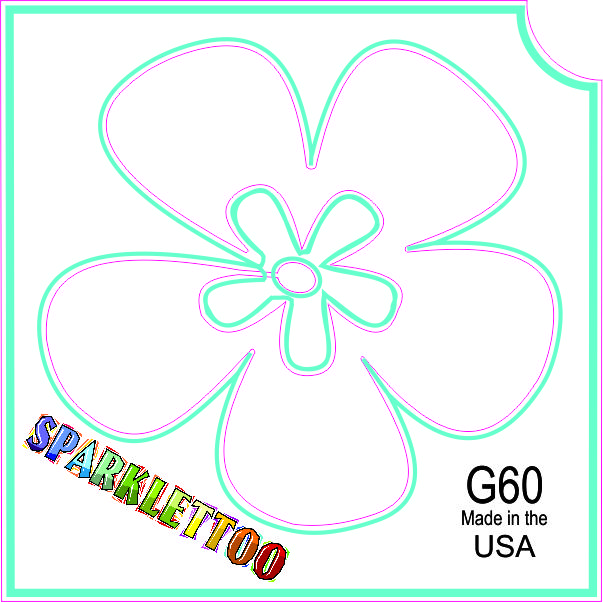 212 MAIN Ruby Red Glitter Tattoo Stencils (G60-2) - 2-Ply Material, Floral Flowers Motif, Glitter Finish, 5 Designs, 100 Pieces, Water Resistant, FDA Compliant, Kid-Safe for Men's Special Occasion Costumes & Accessories