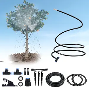 2-meter small tree drip irrigation system—14Ft, equipped with 2 nozzles, 12mm large inner diameter, increased water flow, three modes for precise watering, 3-minute quick installation