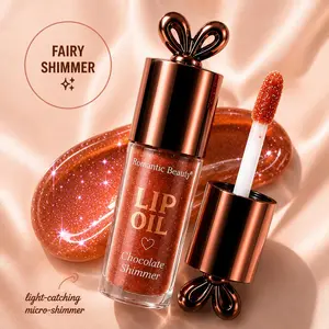 Bunny Chocolate Shimmer Lip Oil – Hydrating Glossy Lip Oil for Juicy Glass Shine, Non-Sticky Shimmer Lip Gloss for Soft Glam & Clean Girl Makeup