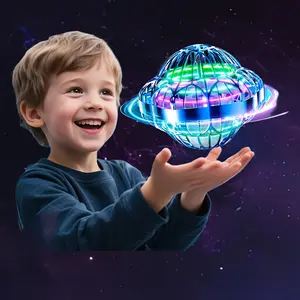 Novelty Toy UFO Flying Suspension Ball, New Upgraded Hexagonal Plum Blossom UFO Rotating Flying Saucer Intelligent Sensing Flying Ball, Suspension Ball Children's Toy Christmas New Year Party Gift