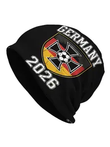 1 Piece Germany Football 2026 Soccer Crest German Soccer Bonnet Homme Fashion Thin Hat Skullies Beanies Caps For Men Women Style Fabric Hats