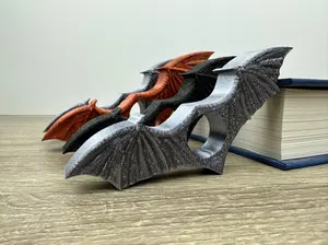 One Hand Book Holder (Set of 2) - Dragon Fantasy Page Bookmark Thumb Relief Accessory Reading - Customizable Bookish Gift for Book Lover