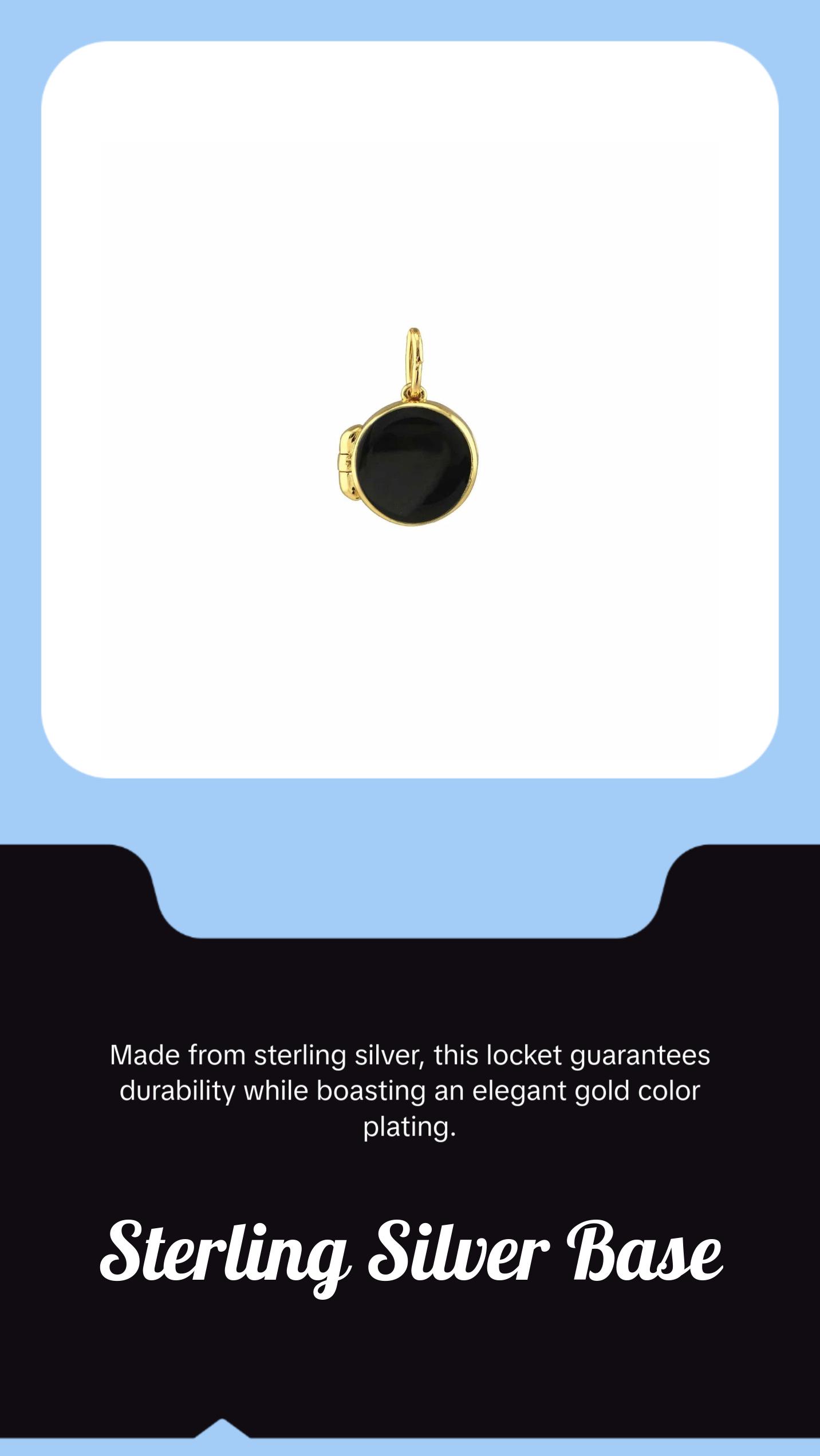 Round Enamel Locket Charm