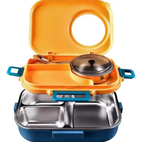 Insulated Stainless Steel Lunch Box, 1000 ML Lunch Box, Thermal Lunchbox, Multi-Compartment Thermal Lunch Container for Work, School, Camping and Picnic, Food Storage Container for Adults and Kids