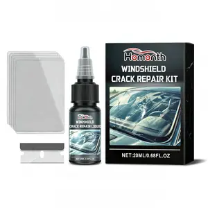Glass Crack Repair Kit, Automotive Front Windshield Crack Scratches Clear Vision Adhesive Solution