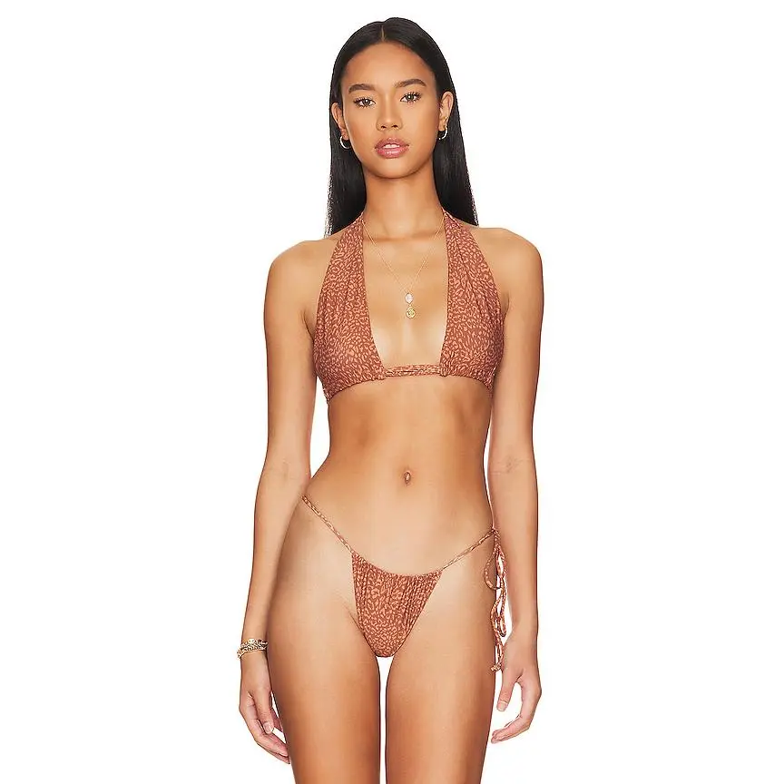 Stone Fox Swim Rico Bikini Top in Wild Cat