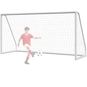 SuperDeal 12/10/8/6FT Professional Soccer Goal, All-Weather UPVC Frame, Tool-Free Setup, Stakes & Training Cones Included, Portable with Carry Bag for Backyard & Beach, 12Ft Options, Multi-Size,summervibes