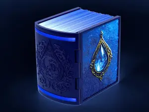 Mox Sapphire Tome Deck Box * Blue Book of Spells * Commander * MTG * EDH * Fits 100+ Cards