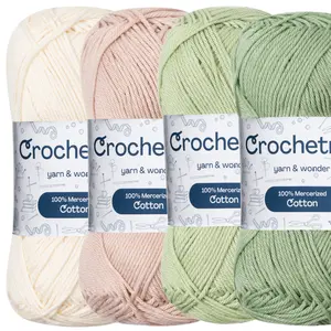Crochetree Mercerized Cotton Yarn – 4-Ply Fingering Weight for Crochet & Amigurumi