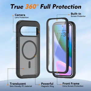 Google Pixel 9 10 A Pro Matte Translucent Protective Case, Magnetic Wireless Charging Friendly with Camera Lens Protection #XYYJFGCXQBEHYKBLUE