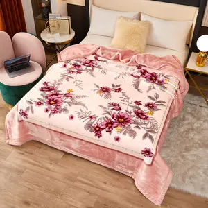 Floral Pattern Blanket,  1 Count Soft and Comfortable Air-conditioned Room Throw, Warm Nap Blanket for Home, Office, Outdoor Camping