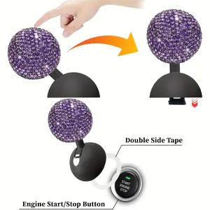 Ergonomic Rhinestone Car Start Button - Comfort Grip Joystick Rocker for Enhanced Driving Experience, One-Button, Ball-bar