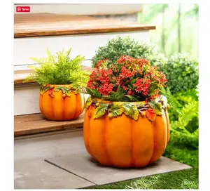 Indoor/Outdoor Pumpkin Planters, Set of 2