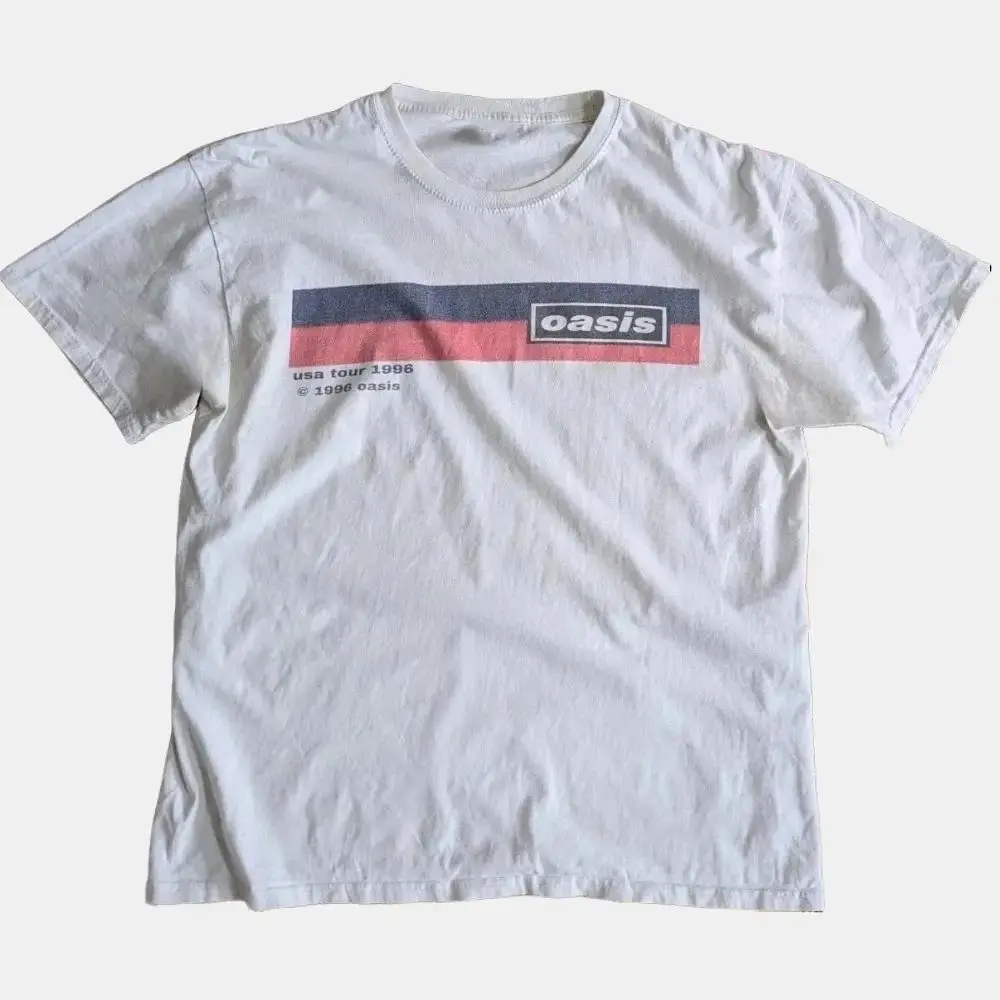 【希少】Oasis 1996ツアーTシャツ L USA製ヴィンテージ Oasis 1996 USA Tour T-Shirt, Vintage Britpop Rock Band Tee, Retro