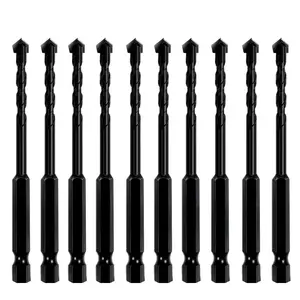 10 count 5MM Black Concrete Drill Bit Set,  Masonry Drill Bits for Tile,Brick, Plastic and ,Tungsten Carbide Tip  for Wall Mirror and Ceramic Tile  Concrete and Brick Wall