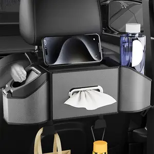 Car Seat Back Storage Box - Stylish & Practical Organizer with Tissue Holder & Trash Can for Clutter-Free Driving Simple Functional Solution