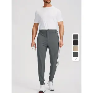 2025 Quick-Dry Men's Solid Golf Joggers With Zip Pockets For Sports Activities Activewear Athletic Wear