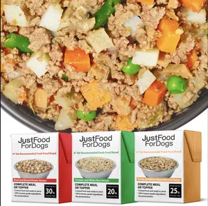 JustFoodForDogs Pantry Fresh Wet Dog Food Variety Pack 12.5 oz Beef Chicken Turkey Recipes Complete Meal or Topper 6 Pack USA Made Human Grade