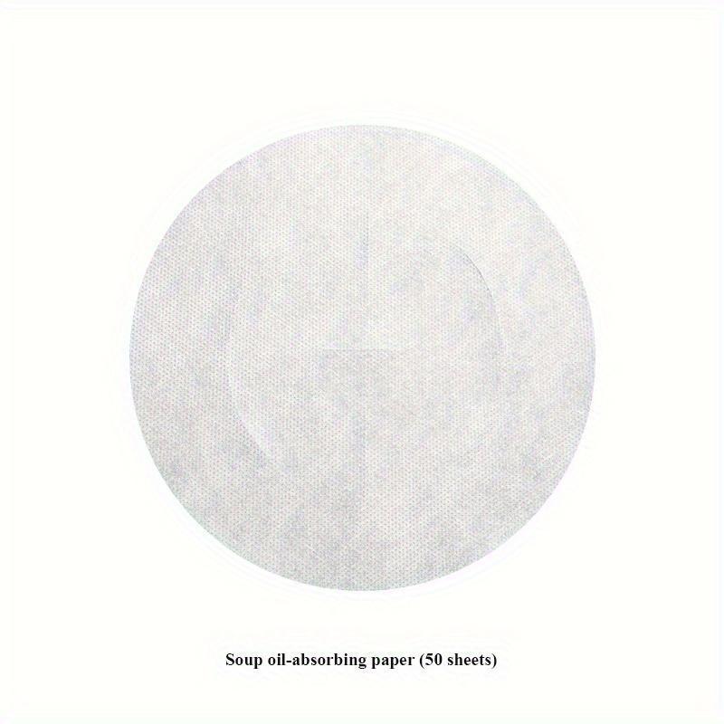 50pcs, Pack Disposable Oil-Absorbing Paper For Food Oil Blotting Sheets For Cooking Fried Food Oil Absorbing Paper For Soup To Remove Oil Scum Kitchen Oil, Food Filter Paper, Kitchen Soup Food-Grade Oil-Absorbing Film Cloth, White