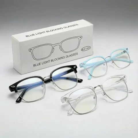 2026 Upgraded Blue Light Blocking Glasses - Women's Men's Full Rim Black Metal Frames, Oval Non-Prescription Eyewear for Computer Use, Parties & Reading