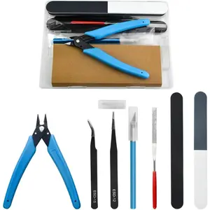 Professional 8 count Model Tools Kit Modeler Basic Tools Craft Set Hobby Building Tools Kit for Gundam  Model Building Repairing and Fixing(A)