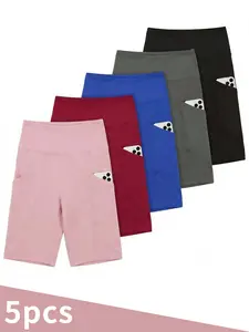 Sporty Sports Shorts, High-Waist Summer Running Shorts with Pockets, Breathable Sweat-Wicking Fabric, Crescent Pocket Design, Yoga-Wear-Soft Texture