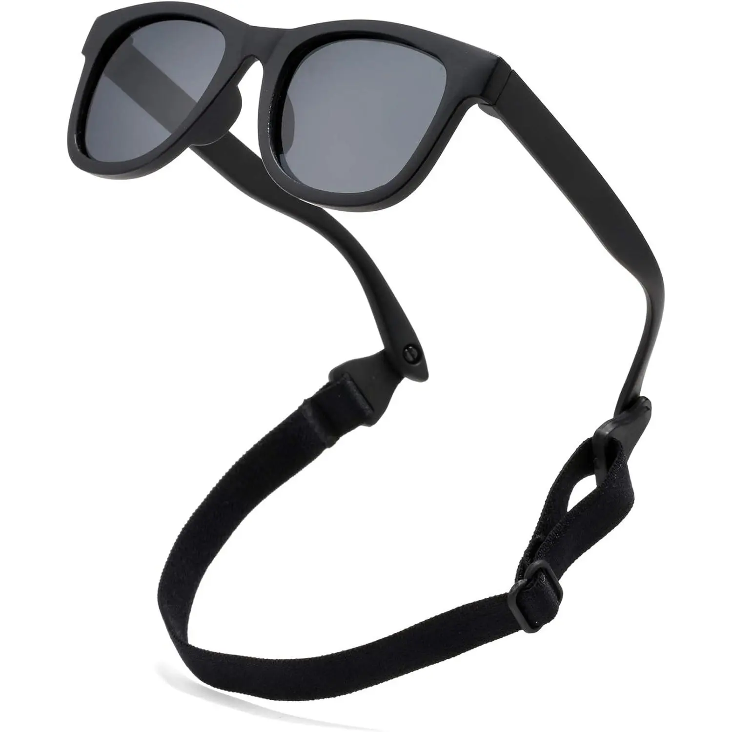 Kid Sunglasses for 0-12 Months Boys & Girls, Bendable TPE Frame, Polarized Lenses, UV400 Sun Protection, Ultra-Light, Adjustable Strap for Perfect Fit on Sunny Days & Beach Trips
