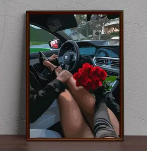 Black Couple Love Art, African American Abstract Art, Romantic Wall Print Decor Poster