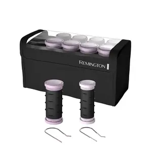 Compact Ceramic Dual Voltage Hot Rollers for Long and Short Hair, Hair Setters, Hair Curlers, 1-1 ¼" Purple/Black, 10 Piece Set