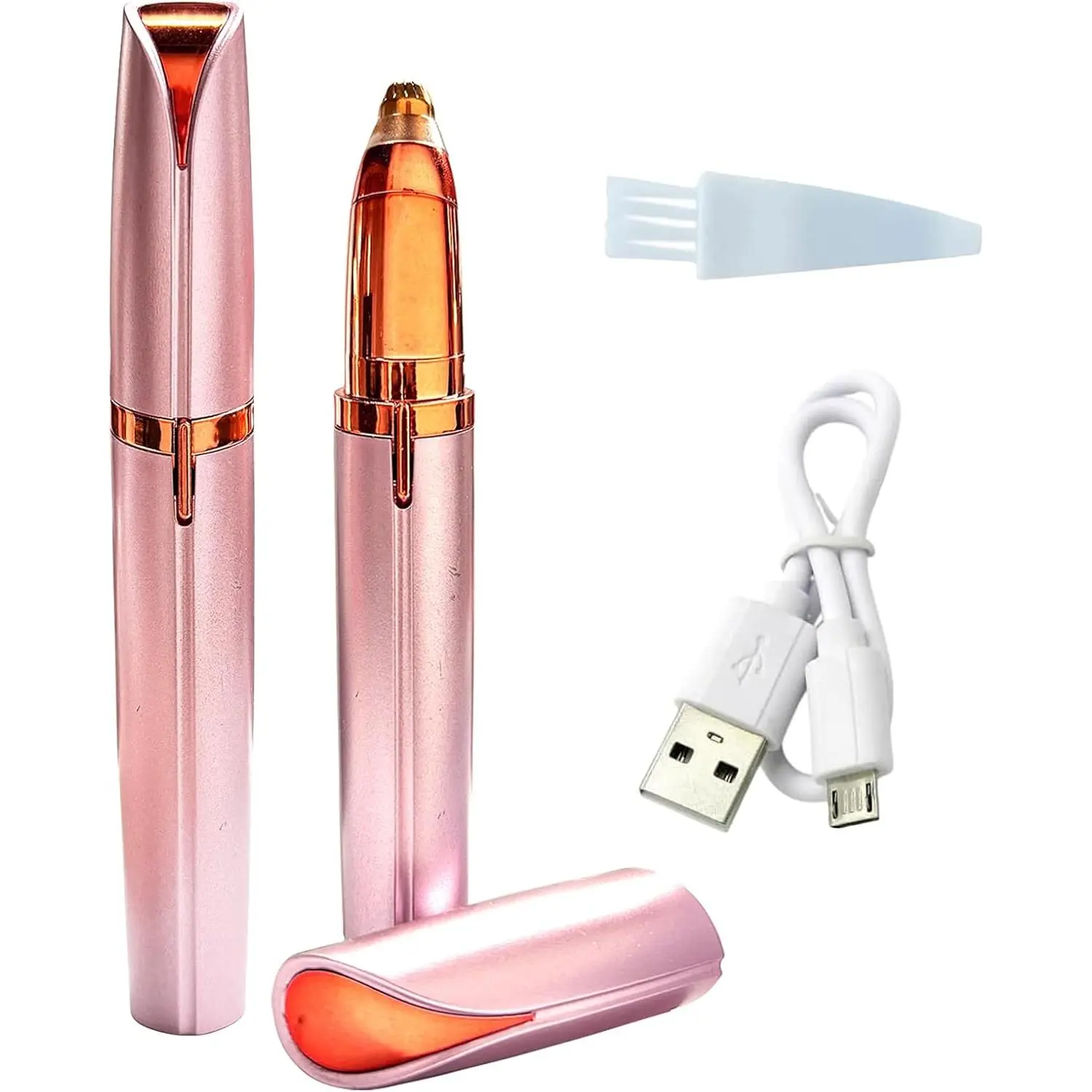 2 Pack USB Rechargeable Portable Electric Eyebrow Trimmer Pen for Women,Painless Precision Eyebrow Hair Remover, Safe Eyebrow Shaver Razor Tool for face Leg Lip Armpit Hand