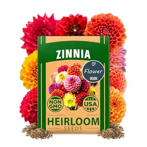Heirloom Zinnia Seeds 1 Pack 600pcs Non-GMO Vibrant Zinnia Elegans for Pollinator Garden Borders & Containers Easy to Grow Outdoor Flowers