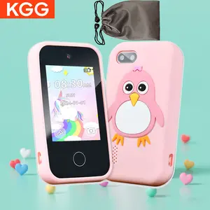 KGG Game Smart Toy Phone ,Cute Cartoon Player Funny Learning Education Tool Music Game Player Alarm Clock Calculator Flashlight Dual Camera Smart Player.