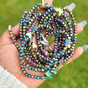 Butterfly Effect Authentic Tie-On Waistbeads 50-60 Inches Handcrafted Glass Seed Beads Adjustable Fit Ghana Imported Ethical & Cultural Symbolic Color Meanings