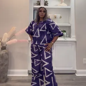Demba Adire Luxe 2-Piece Pant Set | Bold African Print Matching Outfit | Relaxed Luxury Statement Set for Women