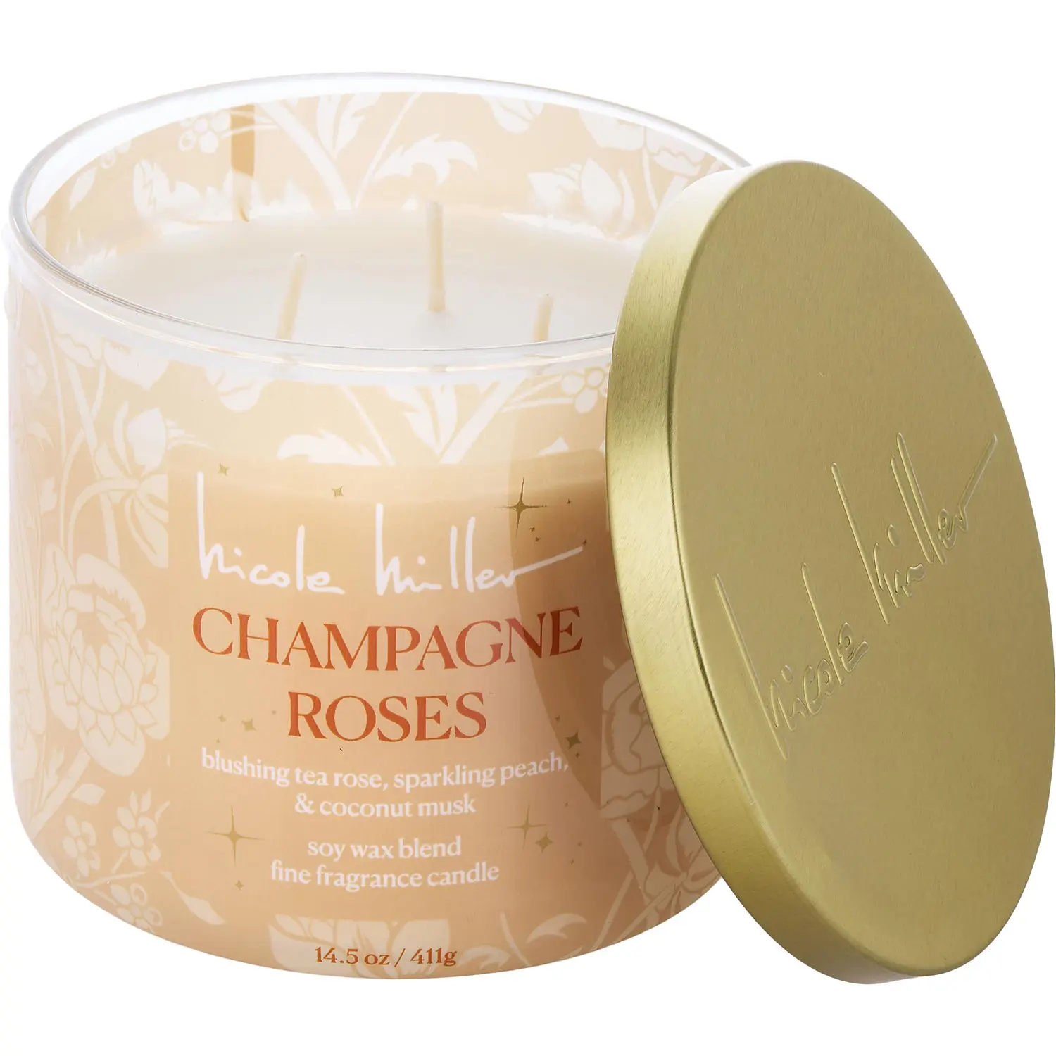 Nicole Miller Champagne Roses By Nicole Miller Soy Wax Blend Candle For Unisex
