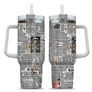 Funny Clu.e Movie Quotes Tumbler Mystery Film Coffee Cup, Classic Board Game Movie Gift, Retro Comedy Fan Mug