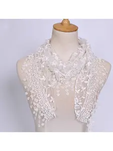 Lace Hollow Pure Color Women's Triangle Scarf Monochrome Breathable Clothing Triangle Scarf