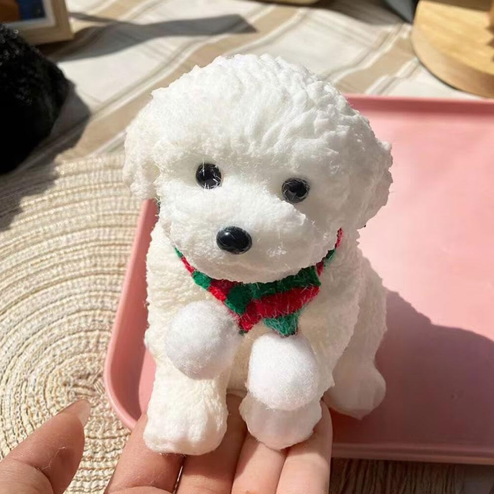 2025 New Gifts Dog Squeeze Toy, Cute Teddy Squeeze Toy, Soft Dog Squeeze Stress Ball with Flocked Surface, Fluffy Cat Fidget Toy for Adults Kids, Easter Christmas and Birthday Gifts