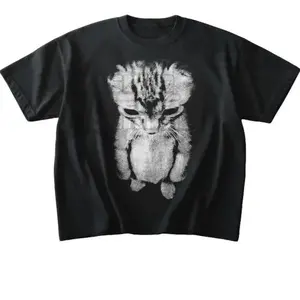 [100% Cotton][Graphic Tee] Sad Meme Cat Tshirt,Unisex Short Sleeve Animal Gift, Funny Shirt
