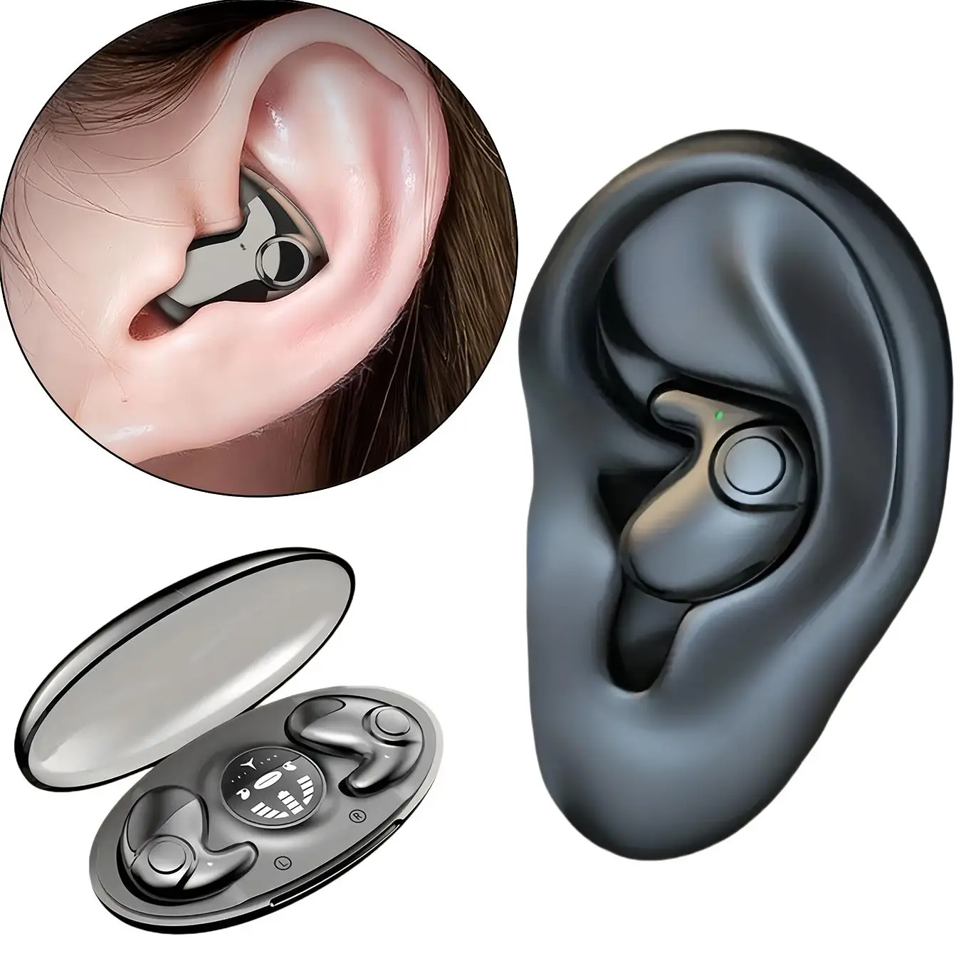 Wireless Headphones, Comfortable Micro-stealth Bluetooth-compatible Earphone, Mini Long-lasting High-definition Earbuds for Sleep, Ergonomic Gaming He