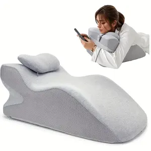 Ergonomic Pillow - Multi-Purpose Backrest, Prone & Lying Support with Removable Cover, Neck and Back for Sleep, Reading, or Office Use