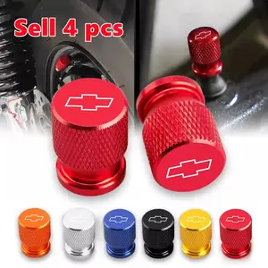 4pcs Aluminum Car Wheel Tire Valve Cap Covers, Waterproof Protector for Chevrolet Models, Durable Alloy Material, Essential Auto Accessory
